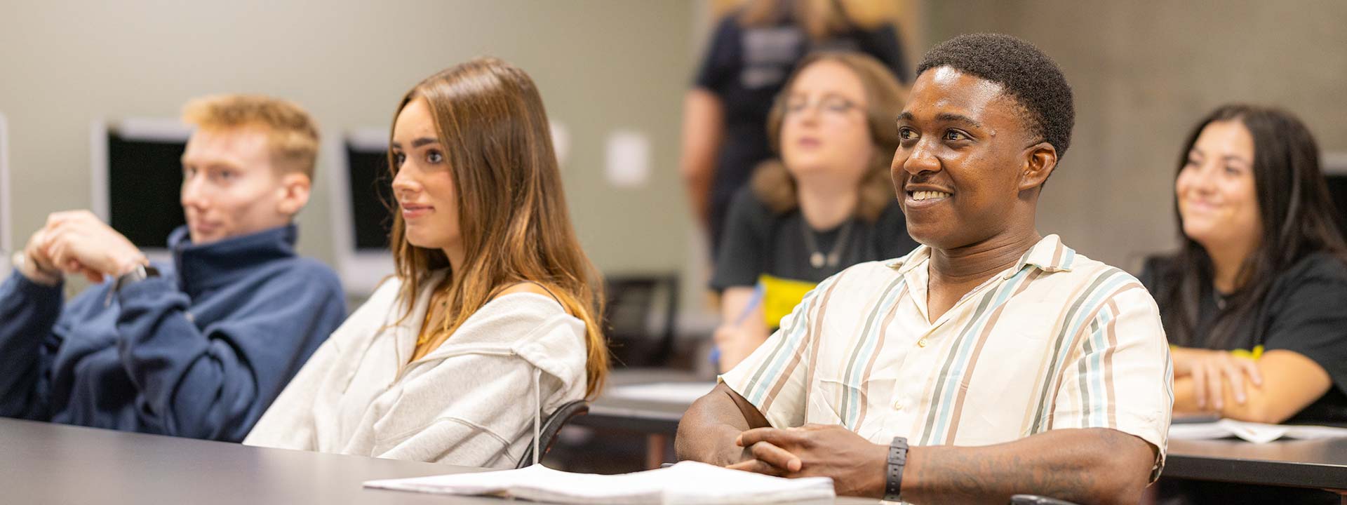 students paying attention in class
